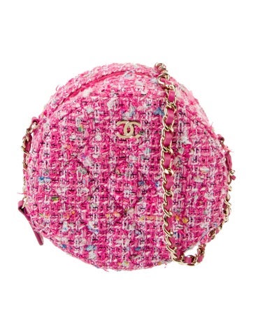 Chanel Crossbody Bags Tweed Round Clutch w/ Chain
