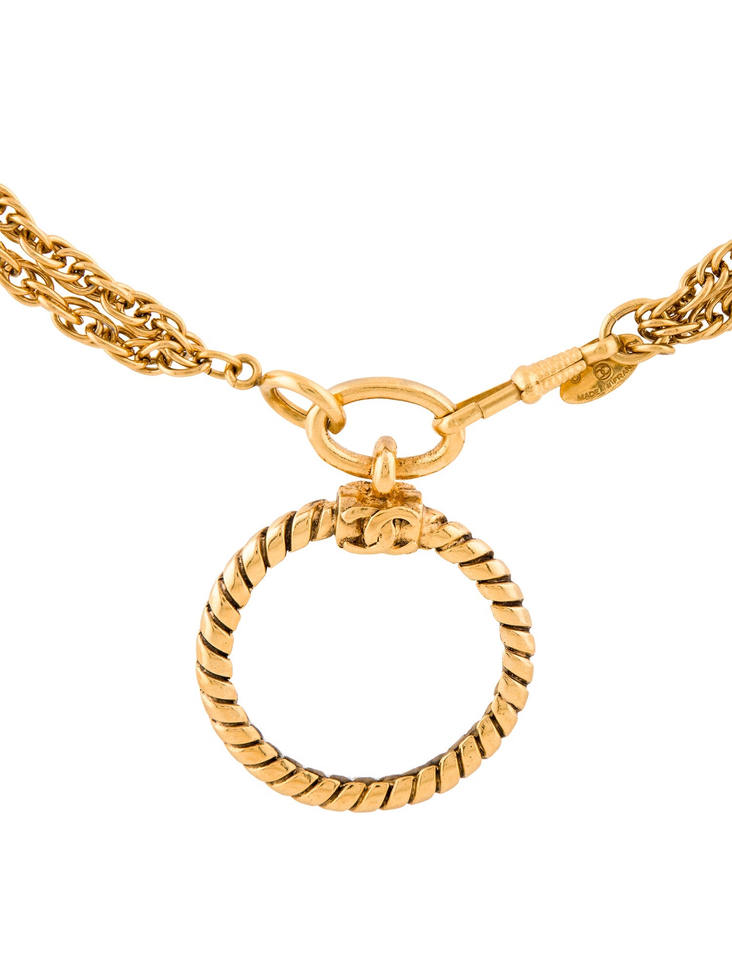 Chanel Vintage CC Magnifying Glass Pendant Necklace