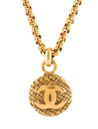 Chanel Vintage Woven CC Pendant Necklace