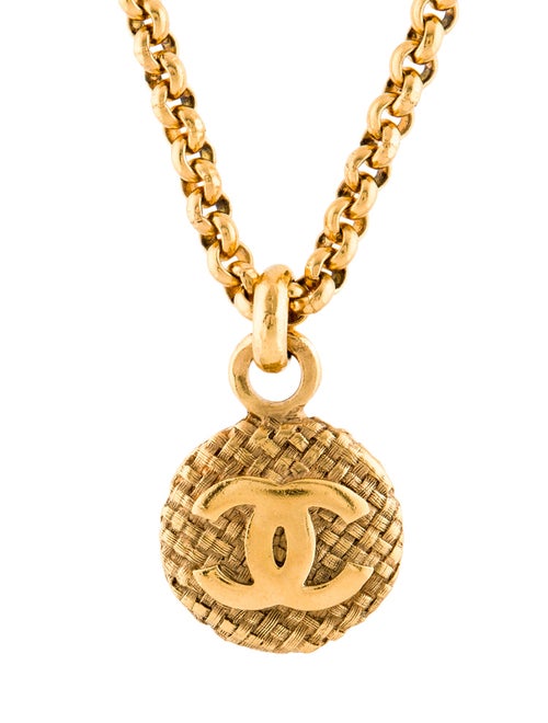 Chanel Vintage Woven CC Pendant Necklace