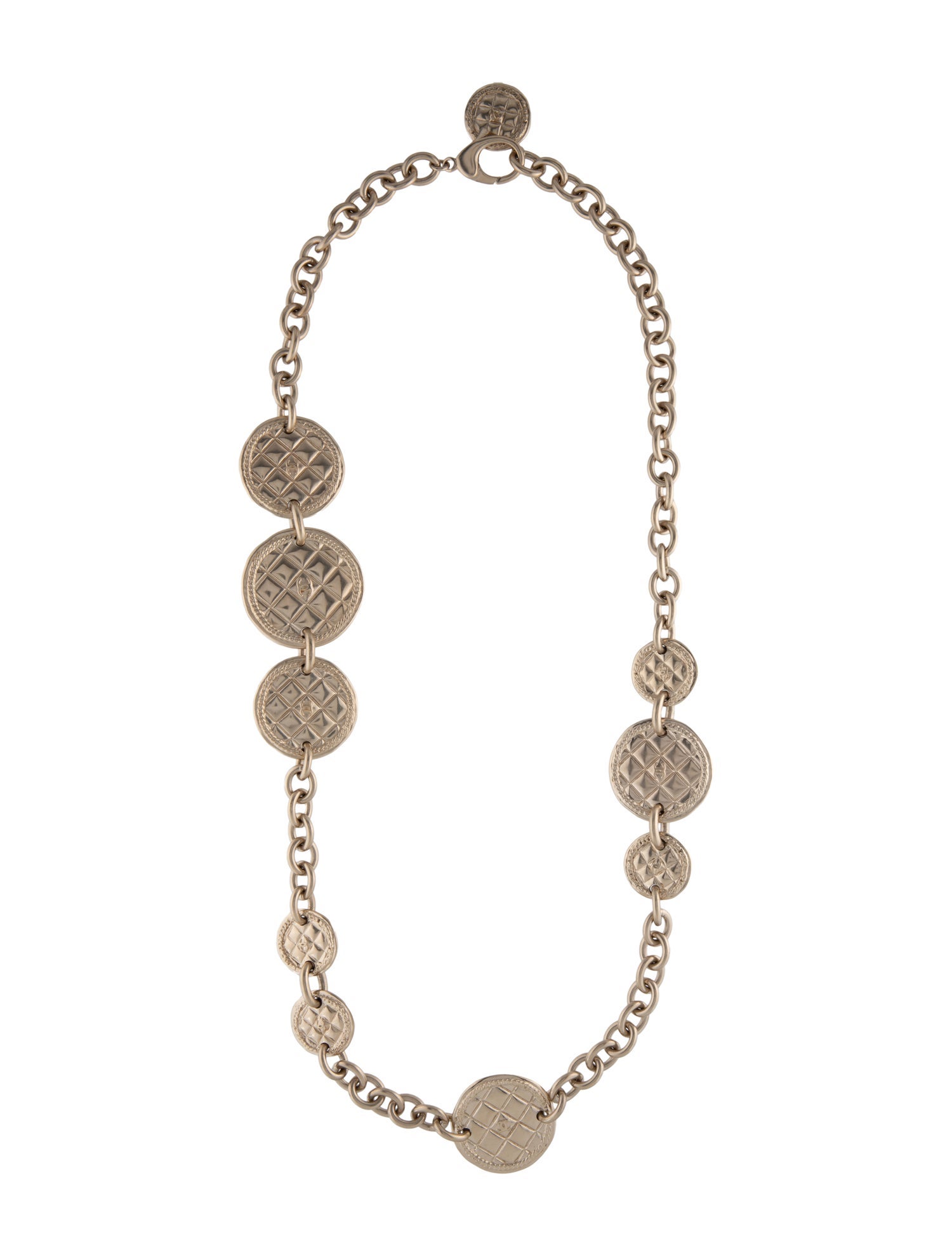 Chanel Quilted CC Medallion Station Necklace