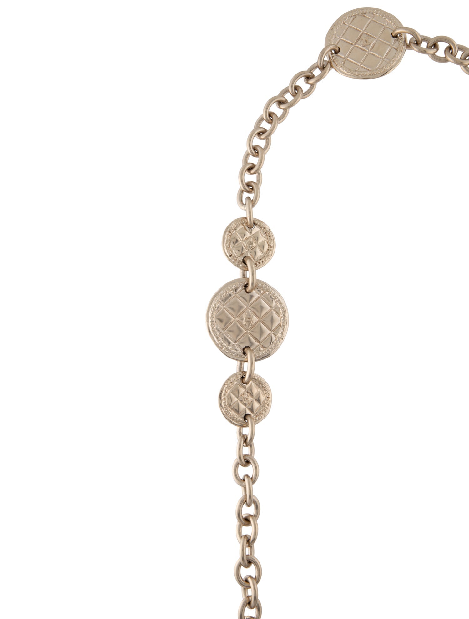 Chanel Quilted CC Medallion Station Necklace