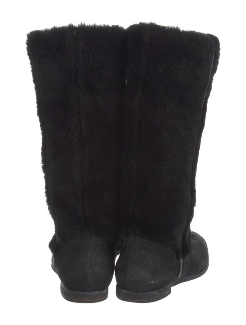 Chanel Interlocking CC Logo Shearling Riding Boots
