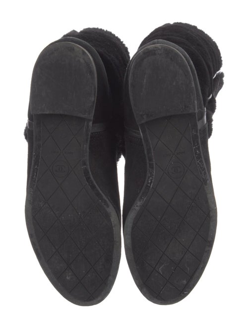 Chanel Interlocking CC Logo Shearling Riding Boots