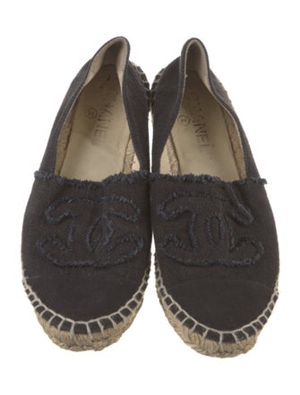 Chanel Interlocking CC Logo Canvas Espadrilles