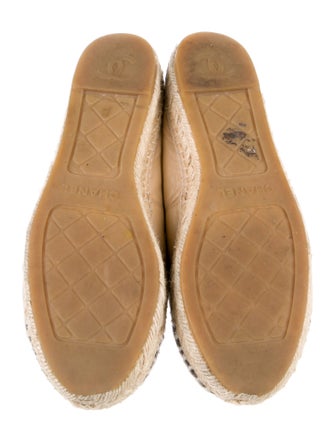 Chanel Interlocking CC Logo Lambskin Espadrilles