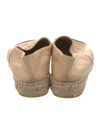 Chanel Interlocking CC Logo Leather Espadrilles