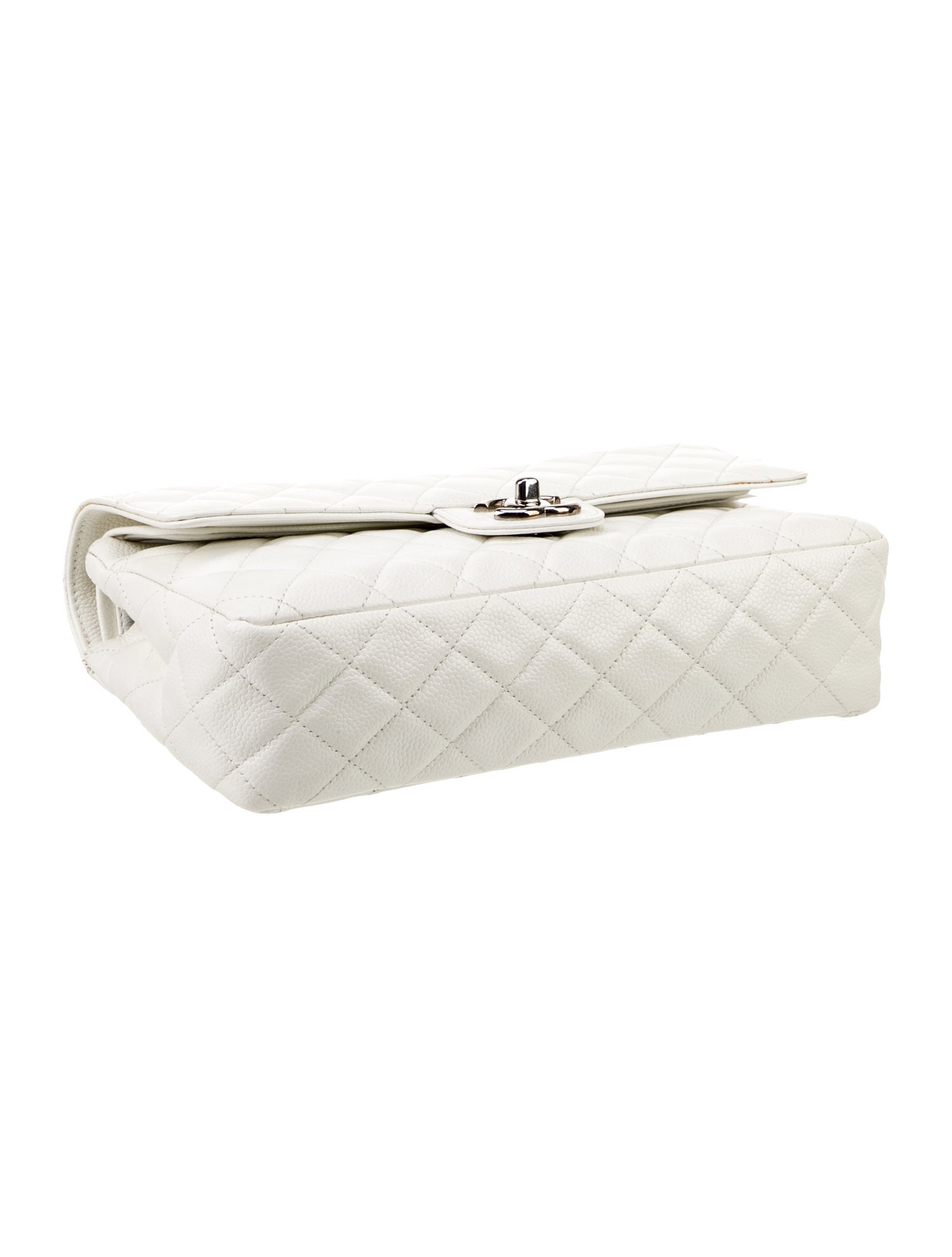 Chanel Classic Medium Double Flap Bag - White Shoulder Bags