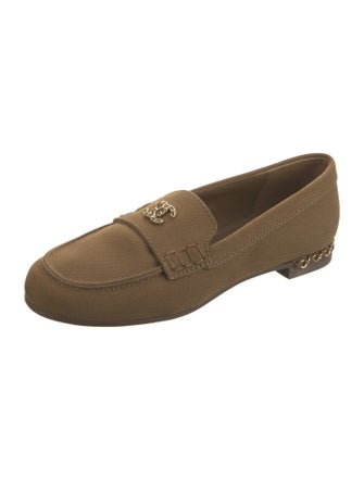 Chanel Interlocking CC Logo Canvas Loafers
