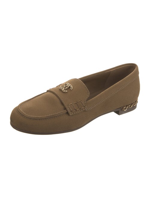 Chanel Interlocking CC Logo Canvas Loafers