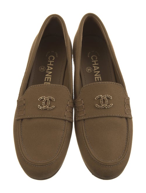 Chanel Interlocking CC Logo Canvas Loafers