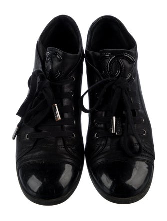Chanel Interlocking CC Logo Leather Sneakers