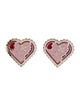 Chanel Enamel Heart Clip-On Earrings