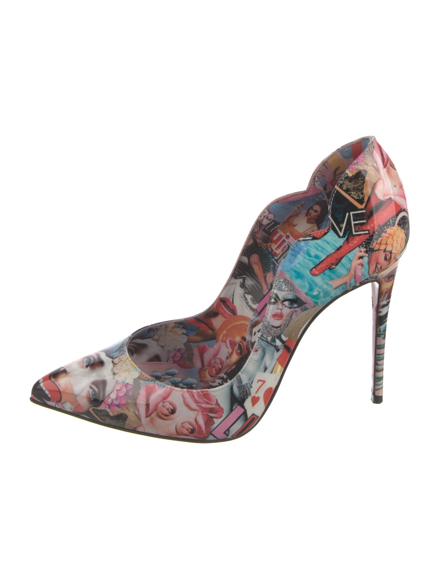 Christian Louboutin Patent Leather Scalloped Accent