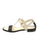 Chanel 2023 Leather T-Strap Sandals