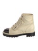 Chanel Interlocking CC Logo Lambskin Combat Boots