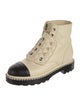 Chanel Interlocking CC Logo Lambskin Combat Boots