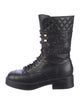 Chanel 2021 Interlocking CC Logo Combat Boots