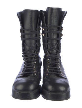 Chanel 2021 Interlocking CC Logo Combat Boots