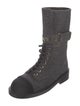Chanel 2021 Tweed Combat Boots