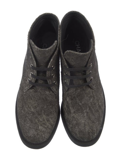 Chanel 2016 Interlocking CC Logo Lace-Up Boots