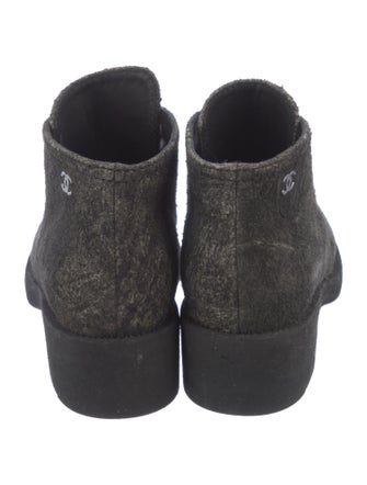 Chanel 2016 Interlocking CC Logo Lace-Up Boots