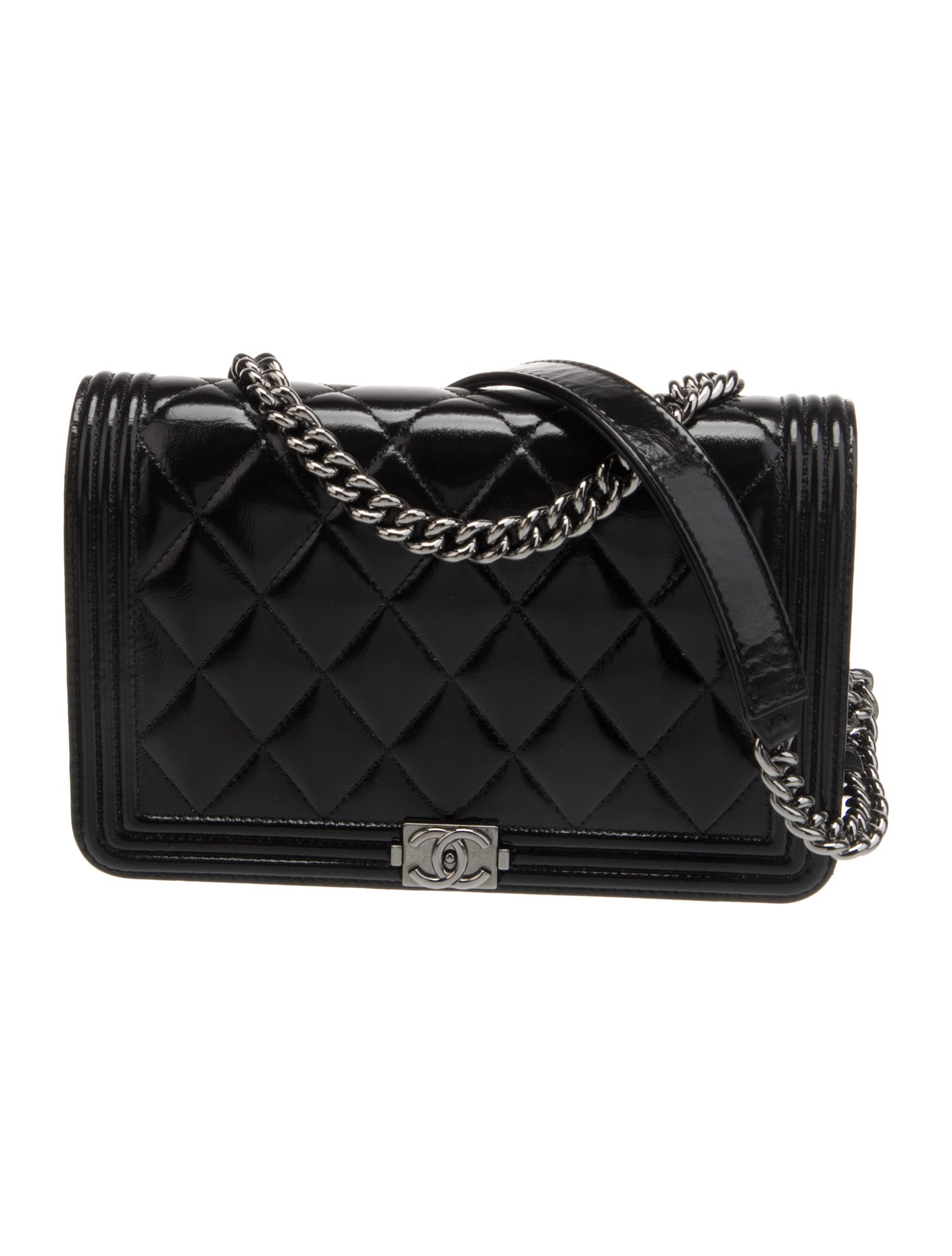 Chanel Patent Boy Wallet On Chain