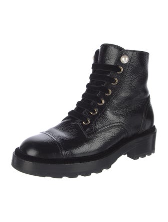 Chanel 2021 Interlocking CC Logo Combat Boots