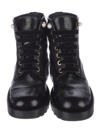 Chanel 2021 Interlocking CC Logo Combat Boots