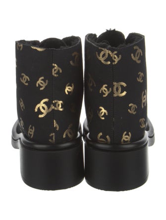 Chanel 2022 Interlocking CC Logo Combat Boots