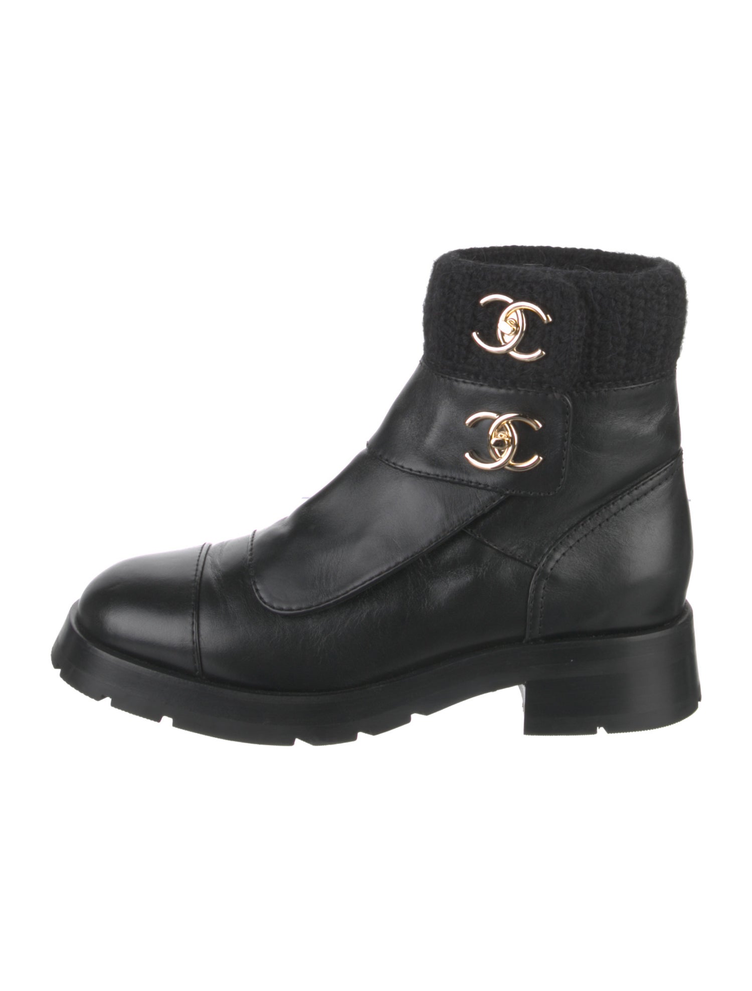 Chanel 2023 Interlocking CC Logo Combat Boots