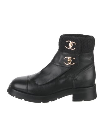 Chanel 2023 Interlocking CC Logo Combat Boots