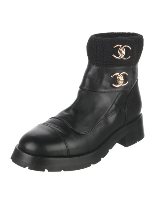 Chanel 2023 Interlocking CC Logo Combat Boots