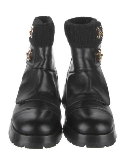 Chanel 2023 Interlocking CC Logo Combat Boots