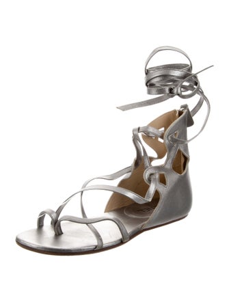 Chanel Interlocking CC Logo Leather Gladiator Sandals