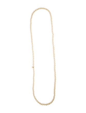 Chanel Faux Pearl Long Bead Strand Necklace
