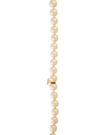 Chanel Faux Pearl Long Bead Strand Necklace