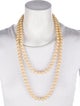 Chanel Faux Pearl Long Bead Strand Necklace