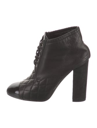 Chanel 2012 Interlocking CC Logo Lace-Up Boots