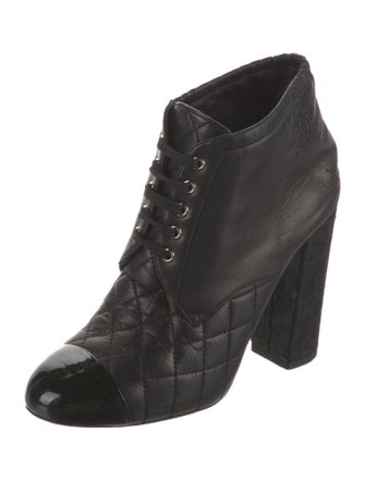 Chanel 2012 Interlocking CC Logo Lace-Up Boots