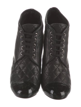 Chanel 2012 Interlocking CC Logo Lace-Up Boots
