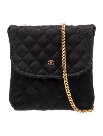 Chanel Satin Quilted Micro Flap Bag