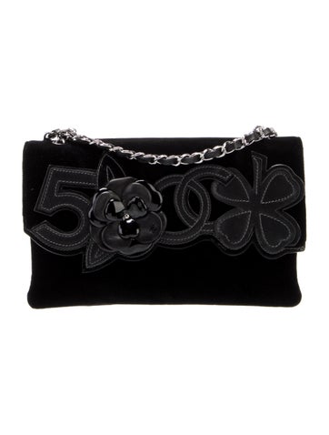 Chanel Shoulder Bags Velvet No. 5 Camellia Flap Bag