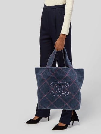 Chanel Terry Cloth CC Beach Tote & Towel Set
