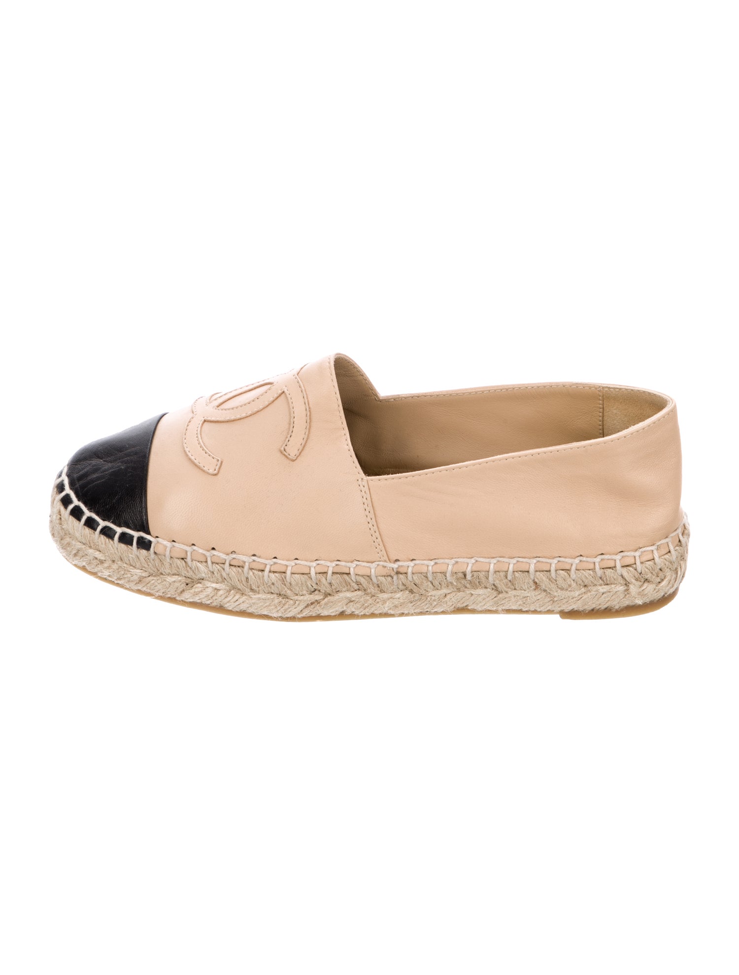 Chanel Interlocking CC Logo Lambskin Espadrilles
