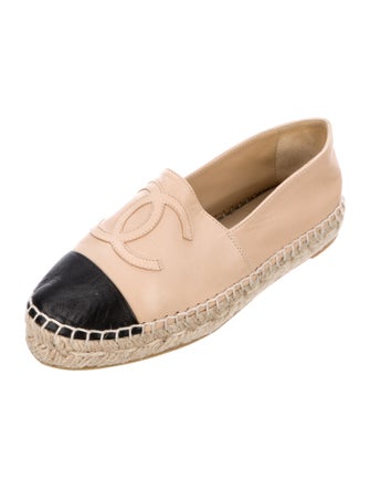 Chanel Interlocking CC Logo Lambskin Espadrilles