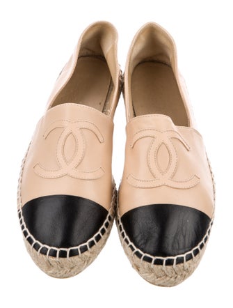 Chanel Interlocking CC Logo Lambskin Espadrilles