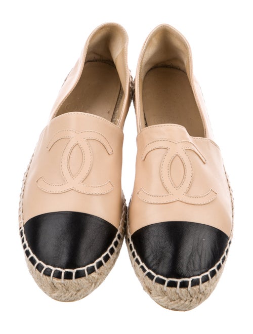 Chanel Interlocking CC Logo Lambskin Espadrilles