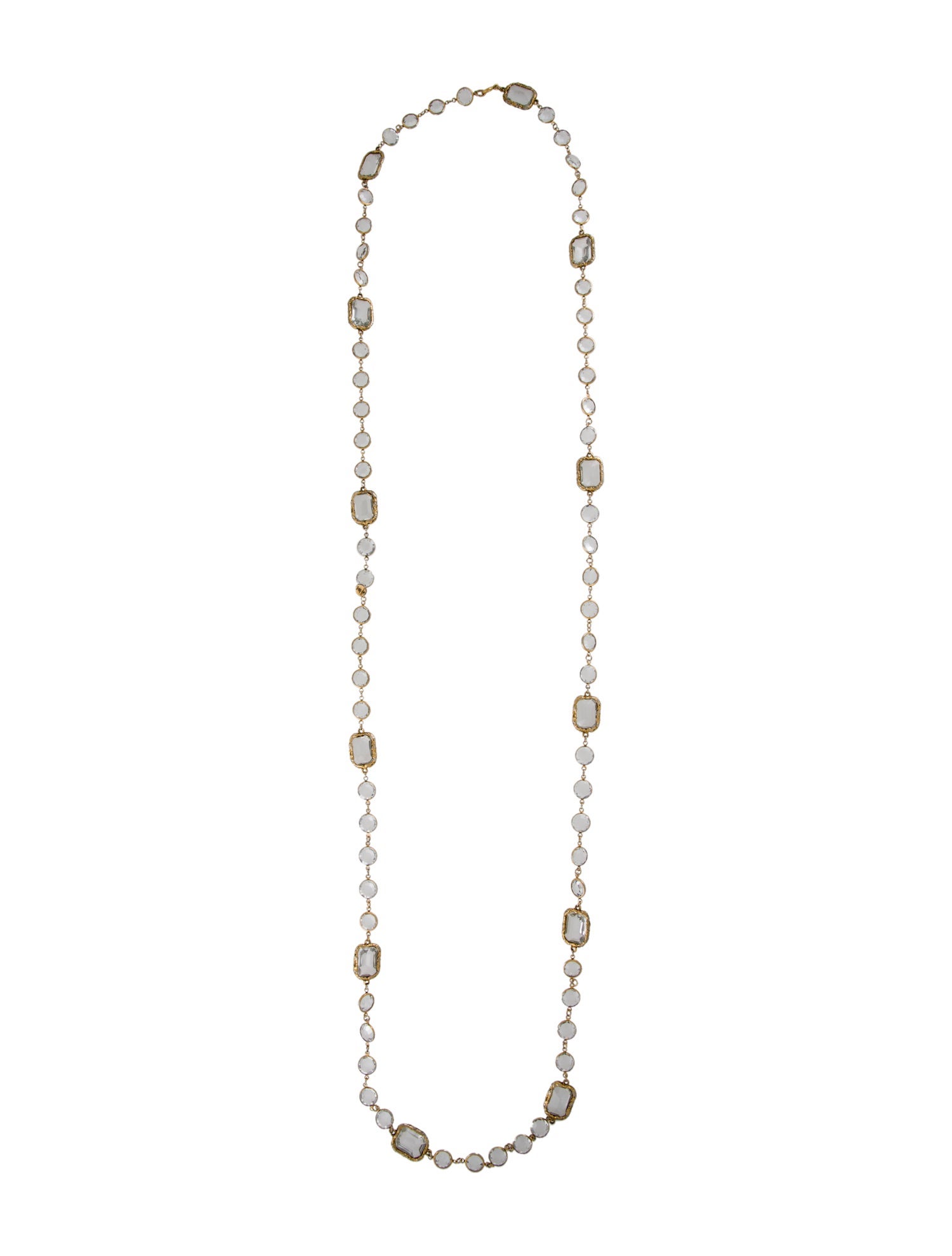 Chanel Vintage Chicklet Sautoir Station Necklace