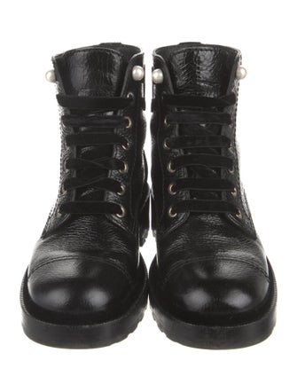 Chanel 2019 Interlocking CC Logo Combat Boots